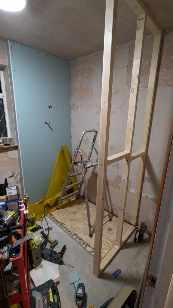 stud walling for custom shower